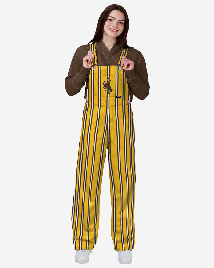 Wyoming Cowboys Womens Sideline Spirit Bib Overalls FOCO XS - FOCO.com