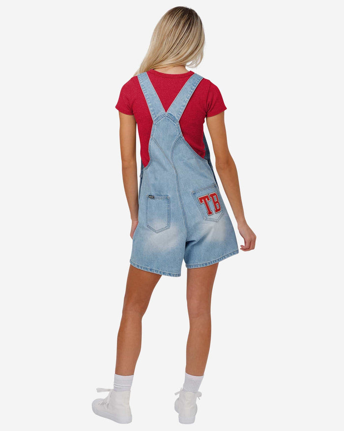 Tampa Bay Buccaneers Womens Big Logo Denim Bib Shortalls FOCO - FOCO.com
