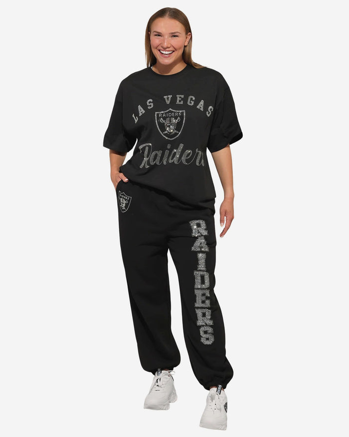 Las Vegas Raiders Womens Big Wordmark Rhinestone Sweatpants FOCO S - FOCO.com
