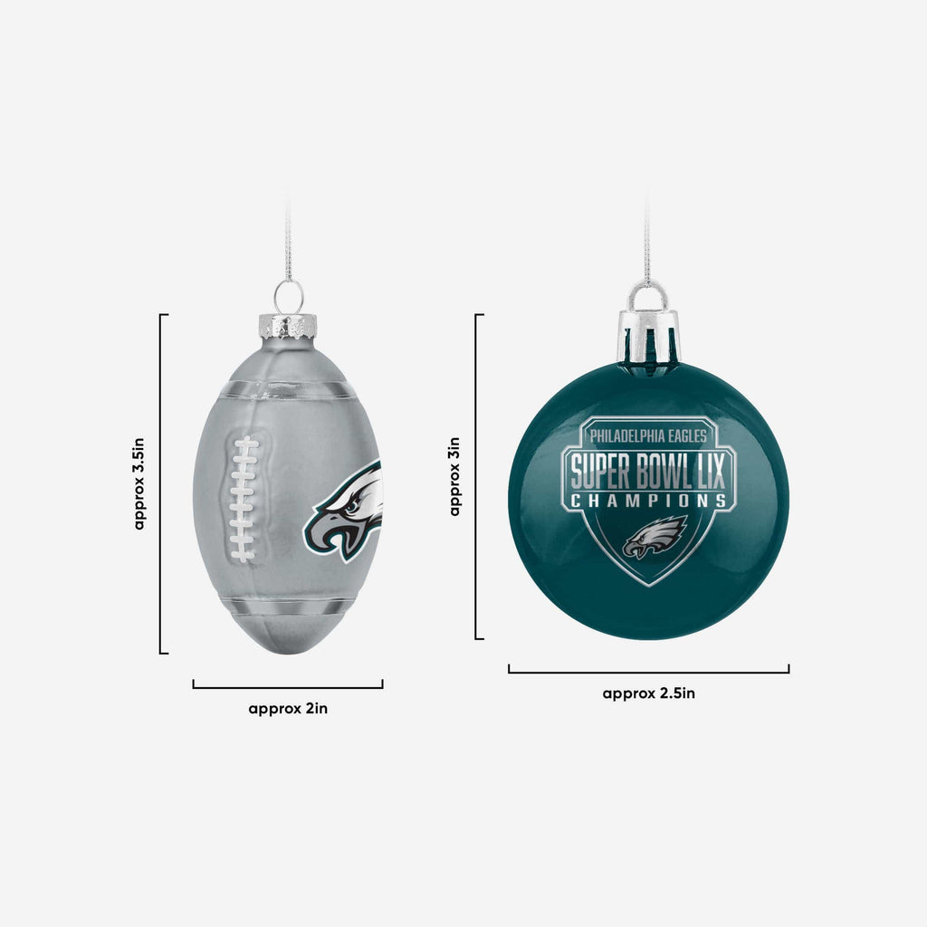 Philadelphia Eagles Super Bowl LIX Champions 24 Pack Ornament Set FOCO