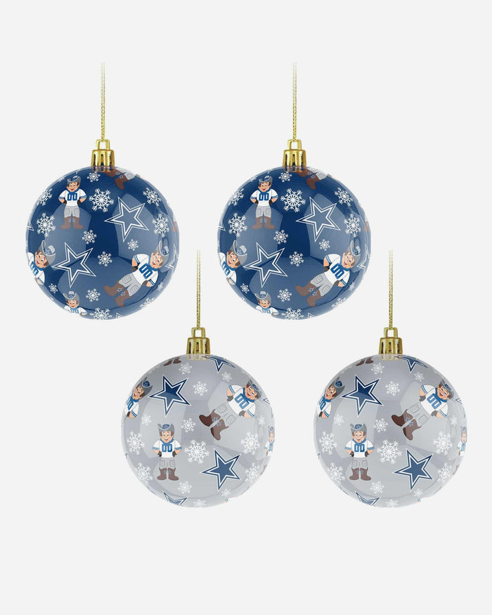 Dallas Cowboys 4 Pack Ball Mascot Ornament Set FOCO - FOCO.com