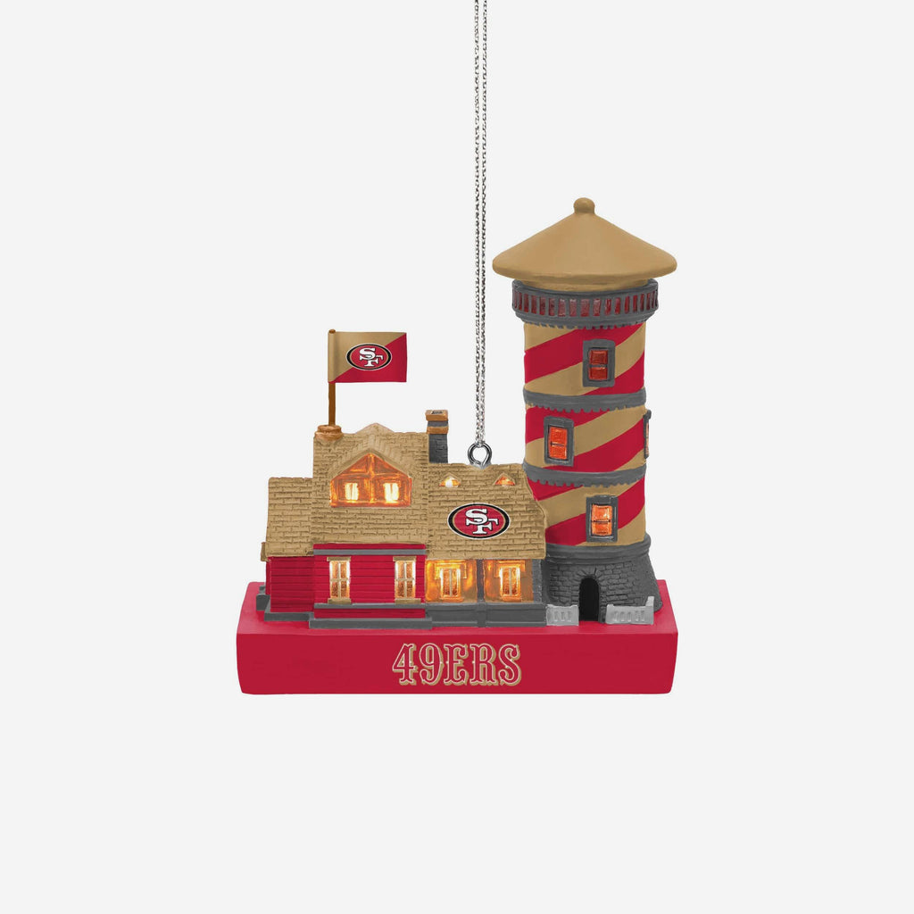 San Francisco 49ers Light Up Resin Lighthouse Ornament FOCO - FOCO.com
