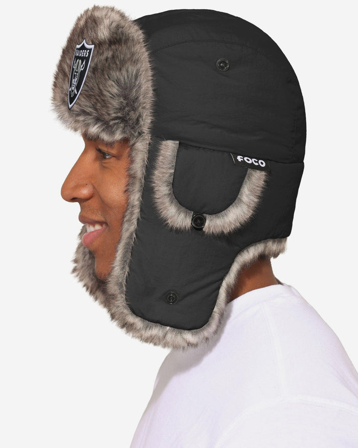 Las Vegas Raiders Faux Fur Trapper Hat FOCO - FOCO.com