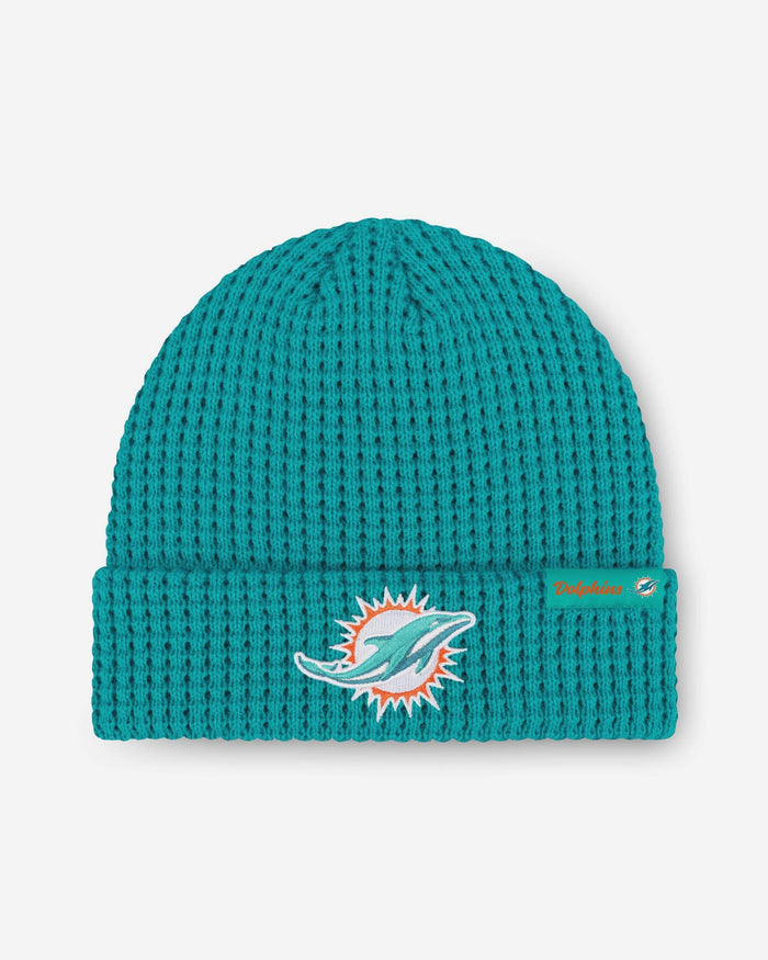 Miami Dolphins Primary Logo Waffle Beanie FOCO - FOCO.com