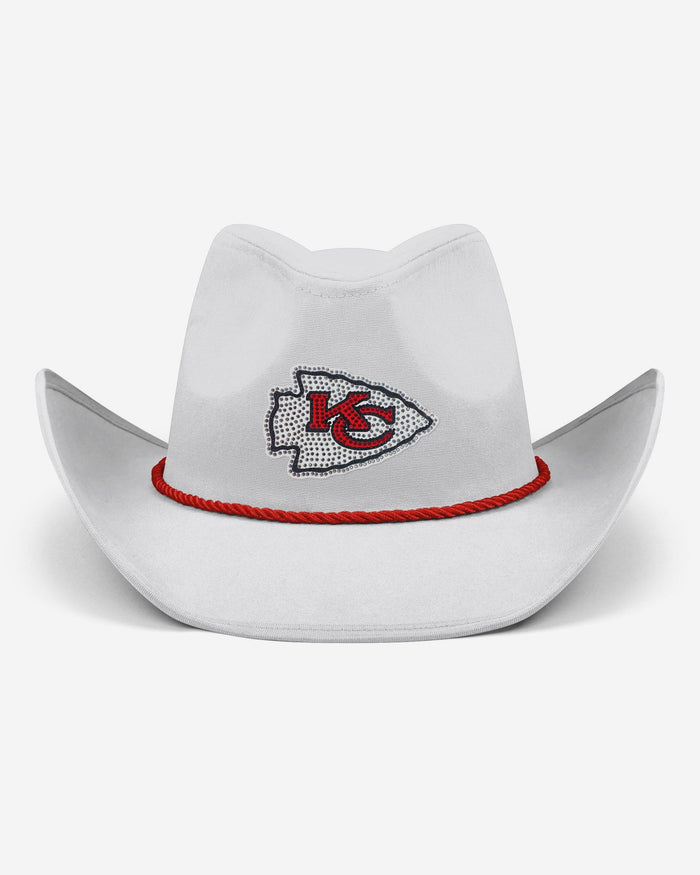 Kansas City Chiefs White Rhinestone Logo Cowboy Hat FOCO - FOCO.com