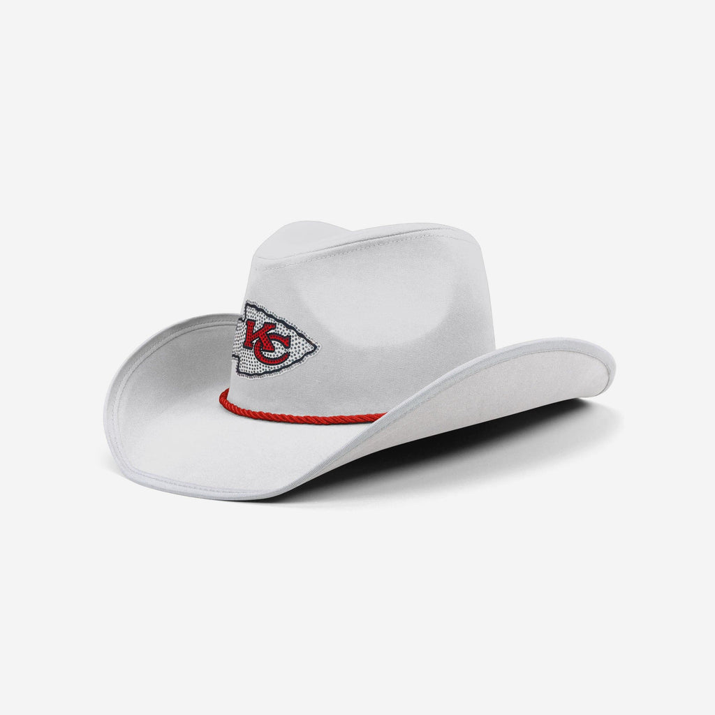 Kansas City Chiefs White Rhinestone Logo Cowboy Hat FOCO - FOCO.com