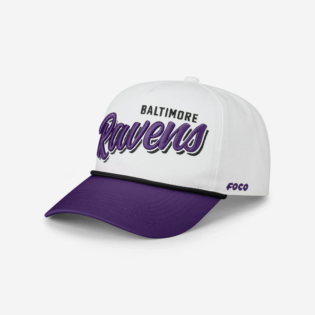 Baltimore Ravens Monty Script Marquee RF Cap FOCO - FOCO.com