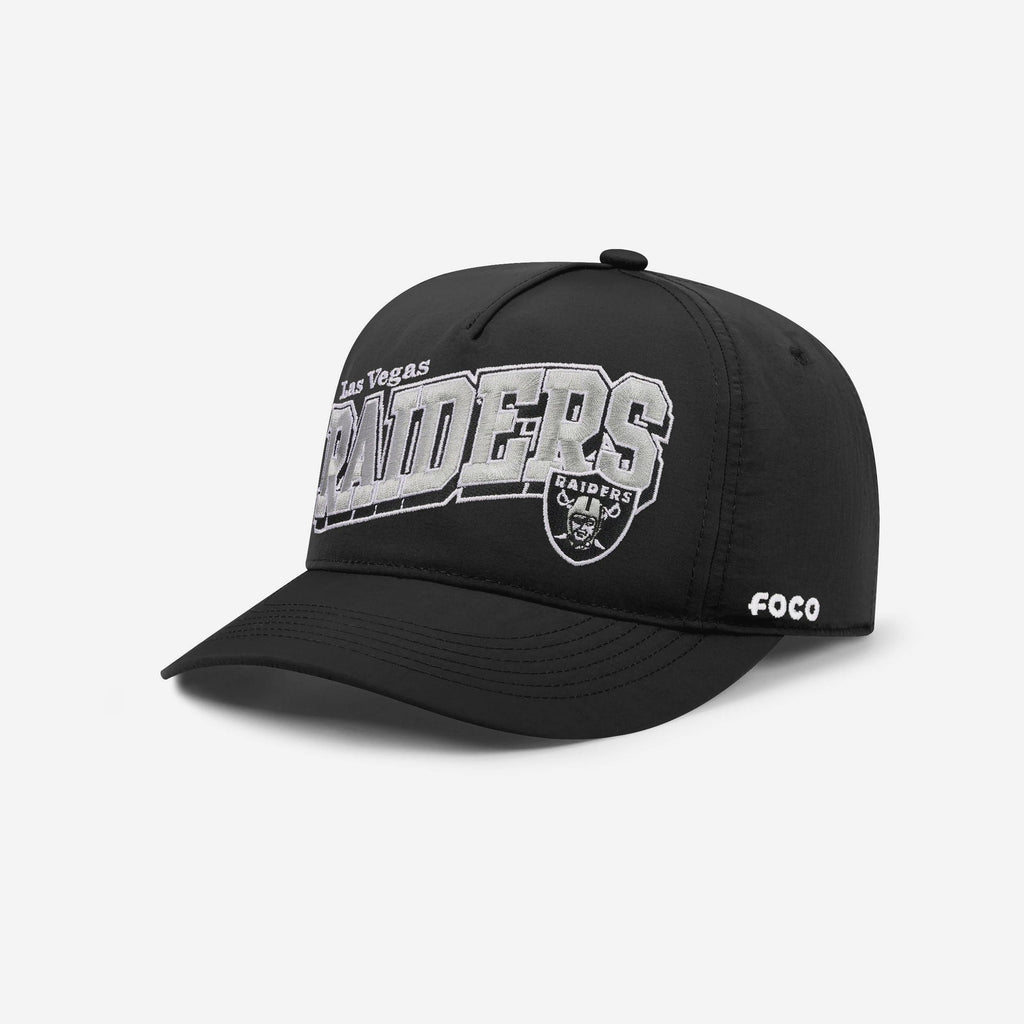 Las Vegas Raiders Wavy Wordmark Poly Marquee RF Cap FOCO - FOCO.com