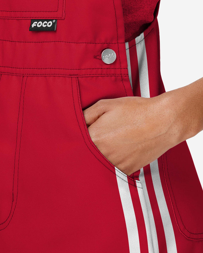 San Francisco 49ers Womens Team Stripe Bib Shortalls FOCO - FOCO.com