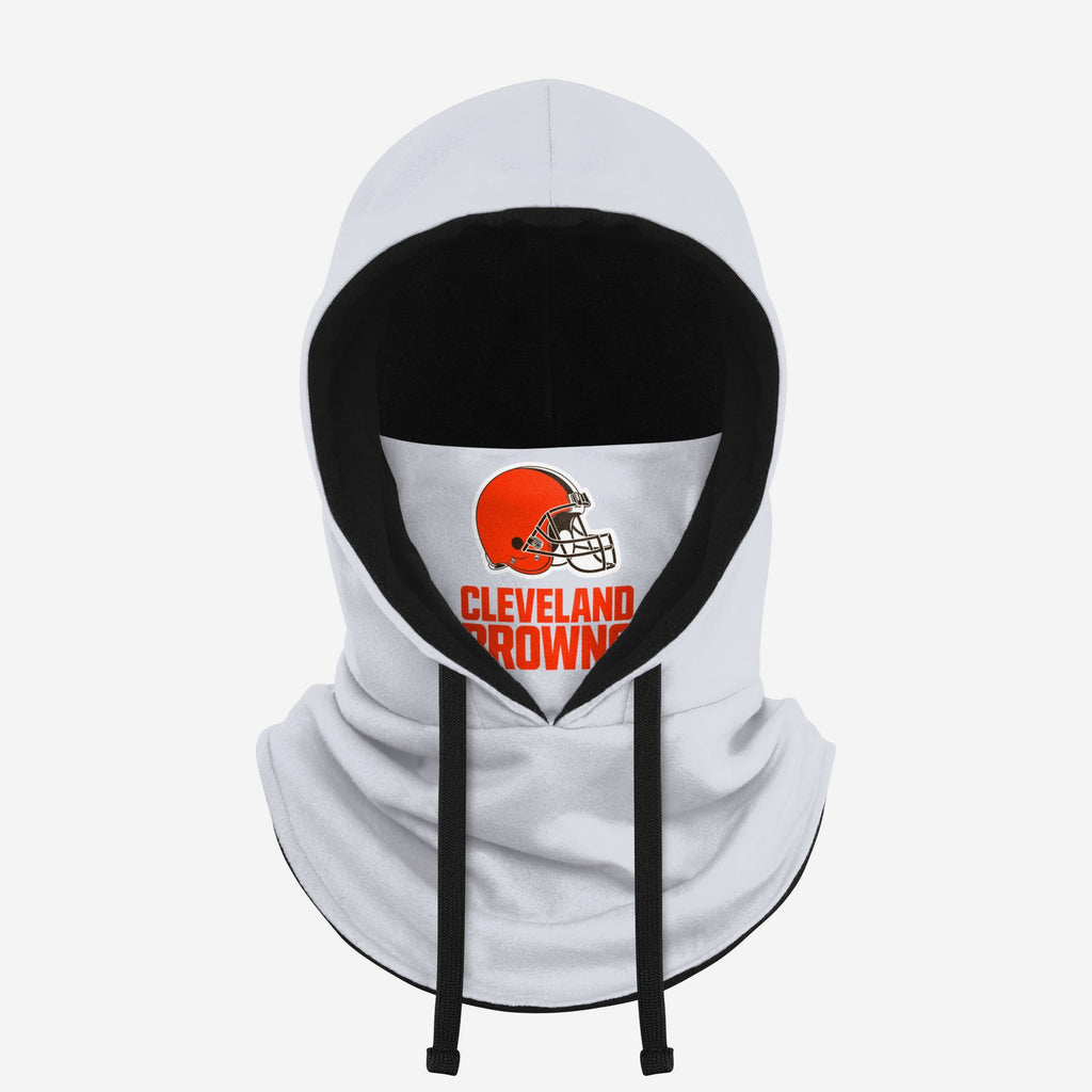 Cleveland Browns White Drawstring Hooded Gaiter FOCO - FOCO.com