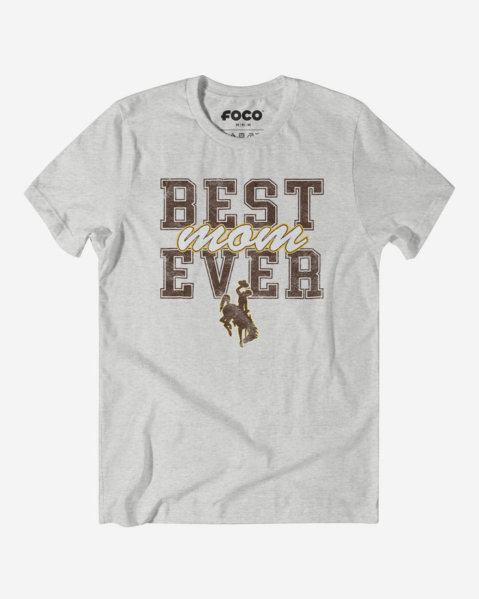 Wyoming Cowboys Best Mom Ever Stacked T-Shirt FOCO S - FOCO.com