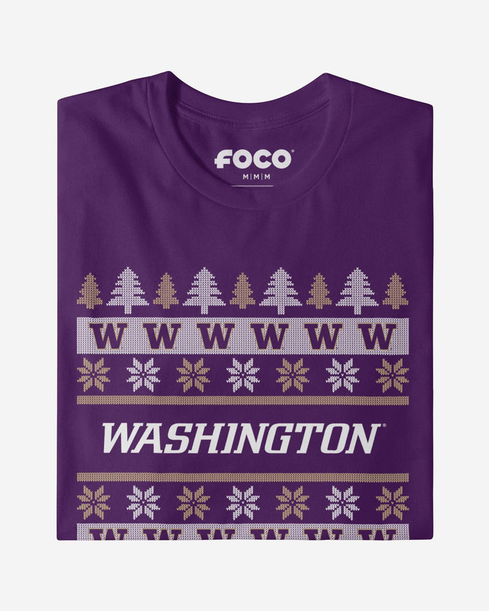 Washington Huskies Holiday Sweater T-Shirt FOCO - FOCO.com
