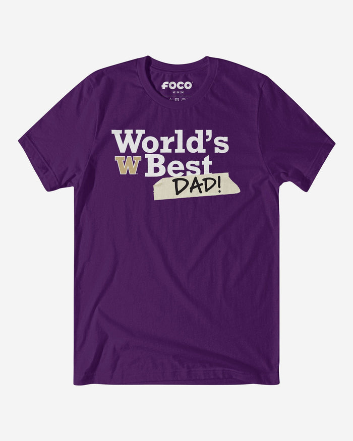 Washington Huskies World's Best Dad T-Shirt FOCO S - FOCO.com