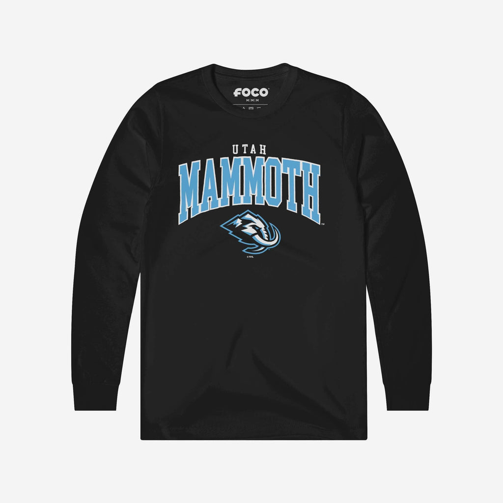 Utah Mammoth Classic Logo Long Sleeve T-Shirt FOCO Black S - FOCO.com