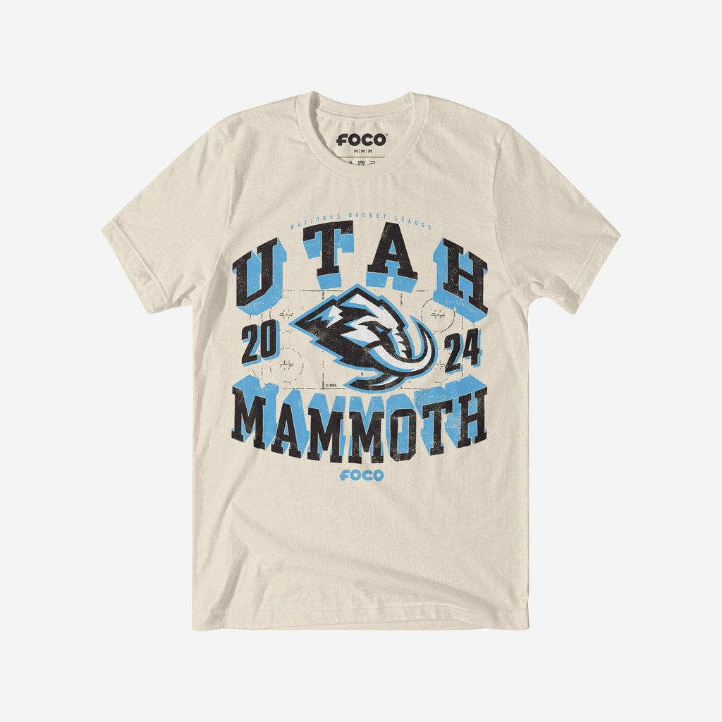Utah Mammoth Rink Arched Wordmark T-Shirt FOCO S - FOCO.com