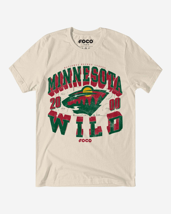 Minnesota Wild Rink Arched Wordmark T-Shirt FOCO S - FOCO.com