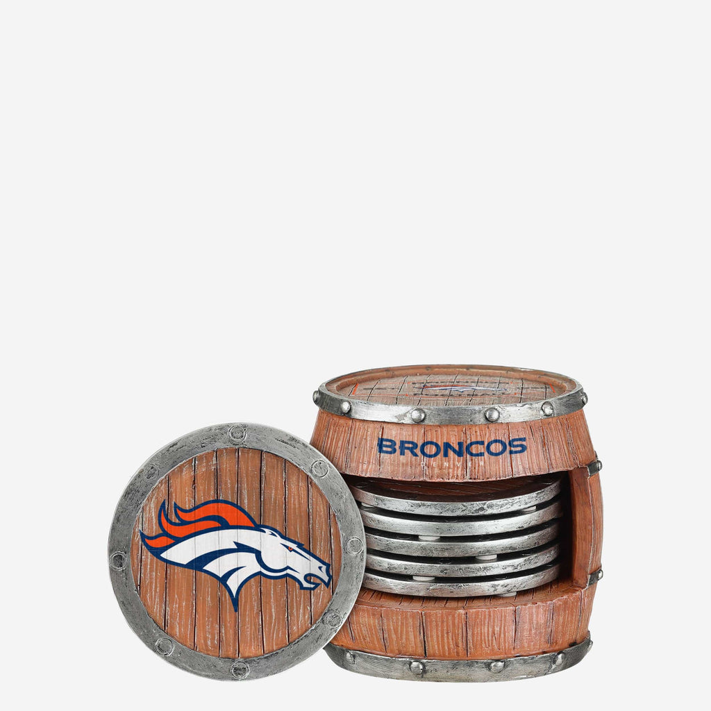 Denver Broncos 5 Pack Barrel Coaster Set FOCO - FOCO.com