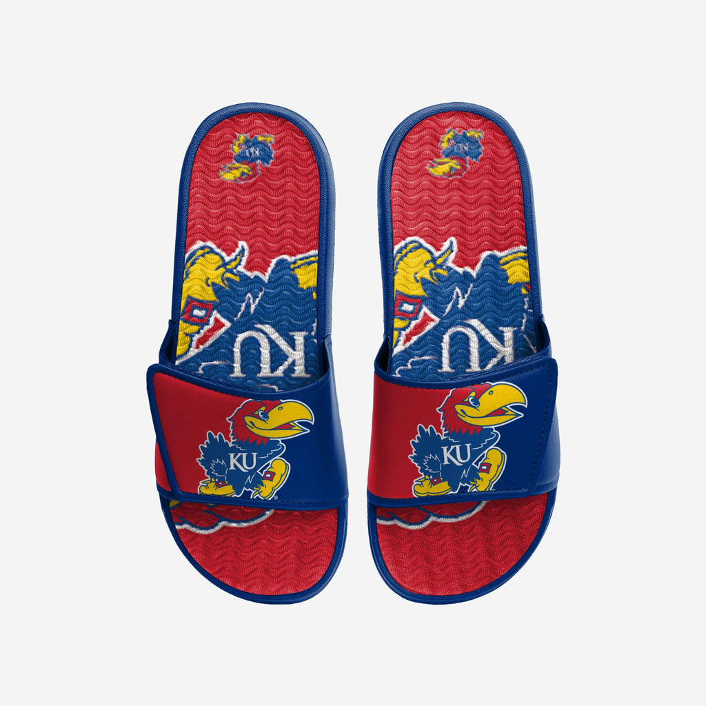 Kansas Jayhawks Colorblock Big Logo Gel Slide FOCO S - FOCO.com