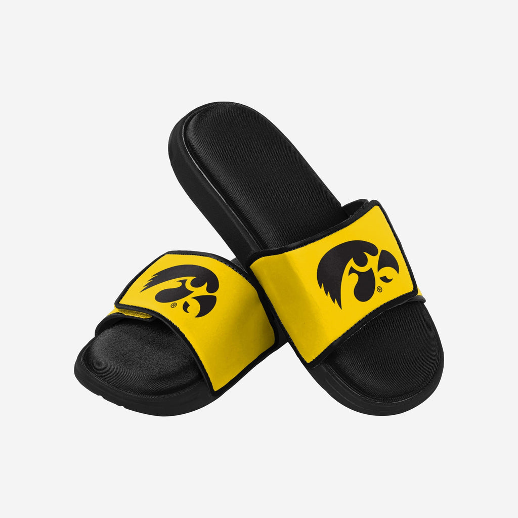 FOCO Iowa Hawkeyes Sherpa Lined Colorblend Cup Sole Slippers - Womens Medium - Official Licensed Comfort Footwear