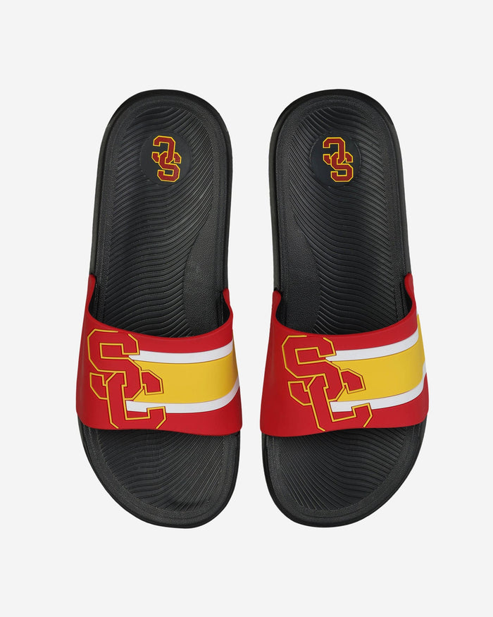 USC Trojans Striped Big Logo Raised Slide FOCO S - FOCO.com