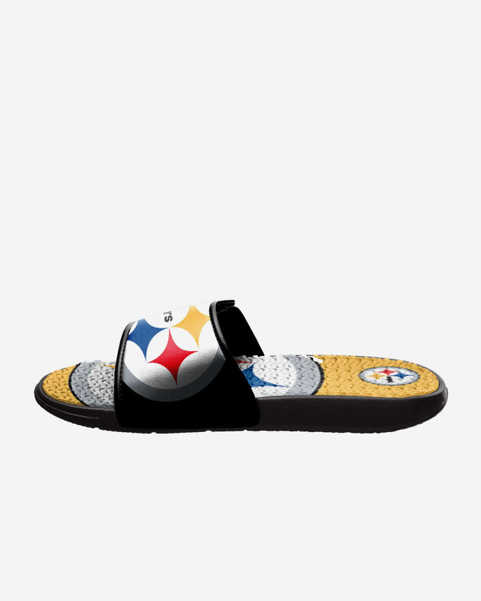 Pittsburgh Steelers Colorblock Big Logo Gel Slide FOCO - FOCO.com