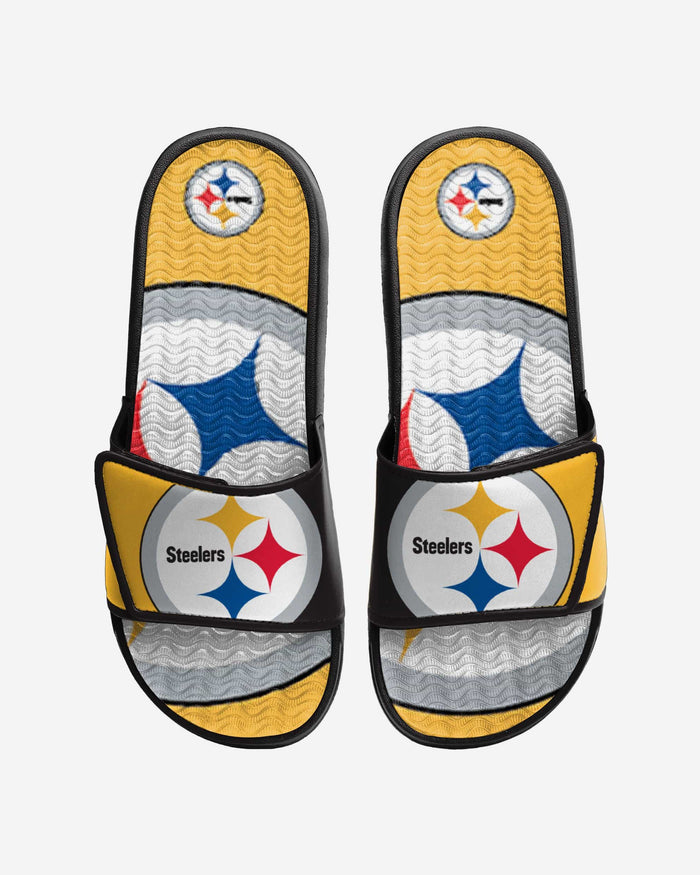 Pittsburgh Steelers Colorblock Big Logo Gel Slide FOCO - FOCO.com