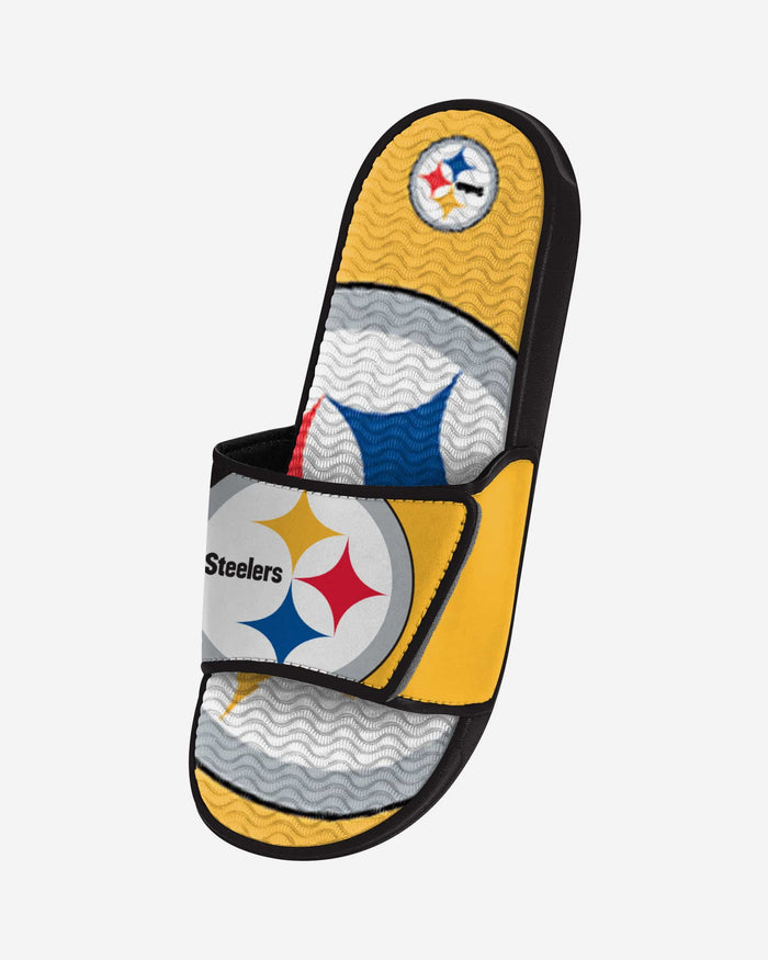 Pittsburgh Steelers Colorblock Big Logo Gel Slide FOCO - FOCO.com