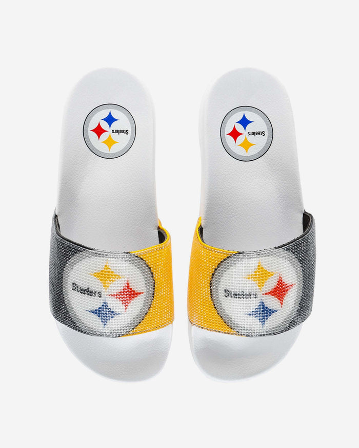 Pittsburgh Steelers Womens Big Logo Shimmer Slide FOCO S - FOCO.com