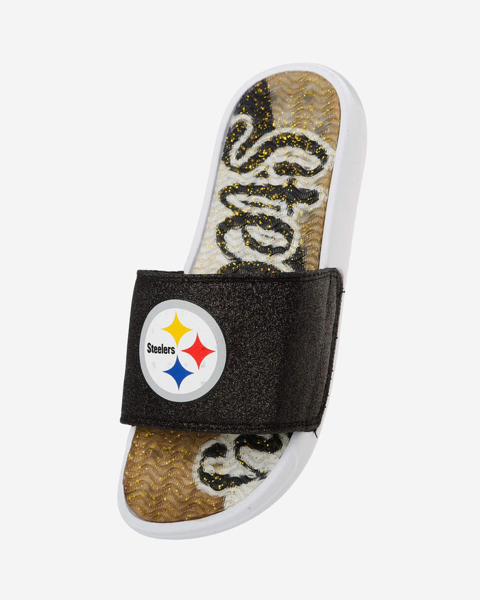 Pittsburgh Steelers Womens Glitter Gel Slide FOCO - FOCO.com