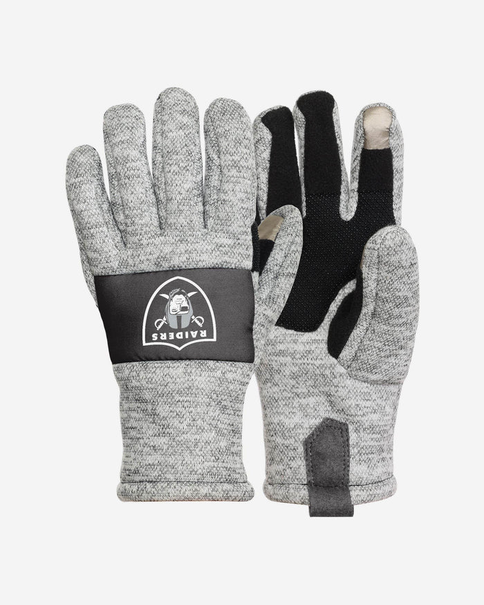 Las Vegas Raiders Heather Grey Insulated Gloves FOCO S/M - FOCO.com
