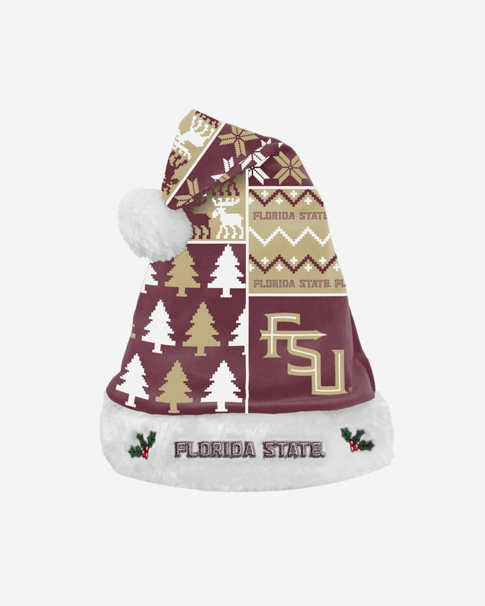 Florida State Seminoles Busy Block Family Holiday Santa Hat FOCO - FOCO.com