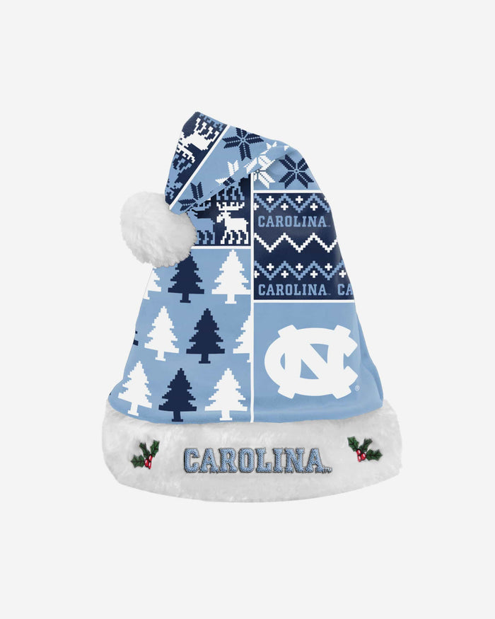 North Carolina Tar Heels Busy Block Family Holiday Santa Hat FOCO - FOCO.com