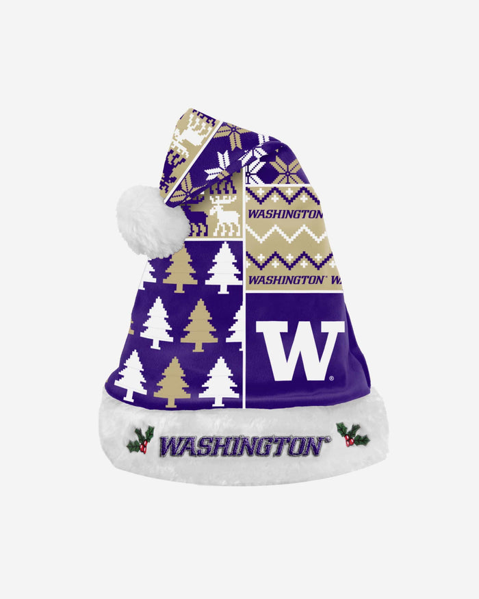 Washington Huskies Busy Block Family Holiday Santa Hat FOCO - FOCO.com