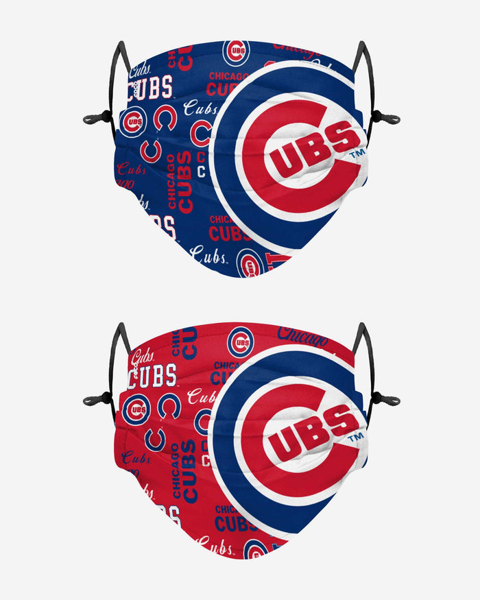 Chicago Cubs Logo Rush Adjustable 2 Pack Face Cover FOCO - FOCO.com