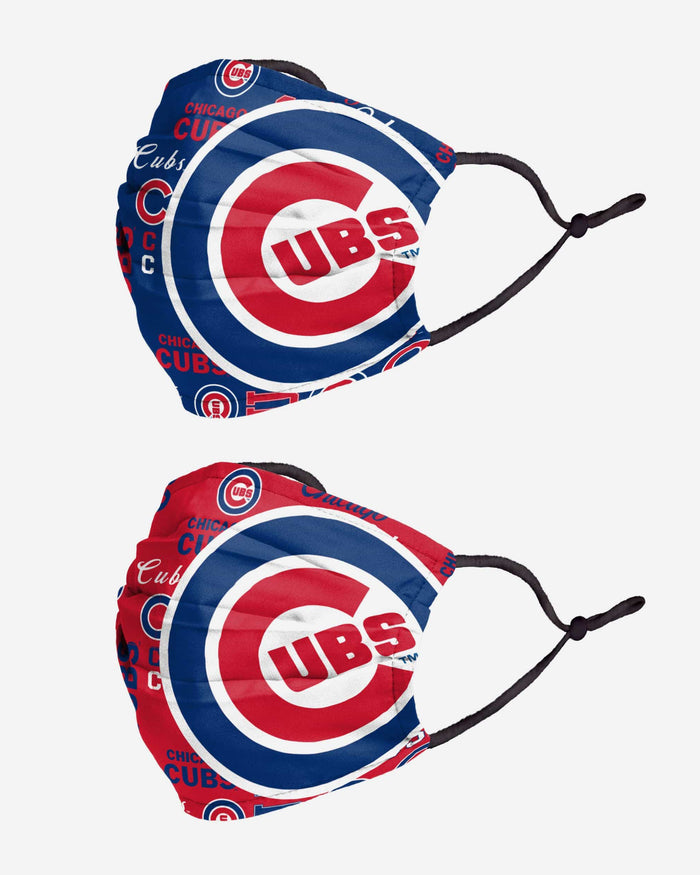 Chicago Cubs Logo Rush Adjustable 2 Pack Face Cover FOCO - FOCO.com