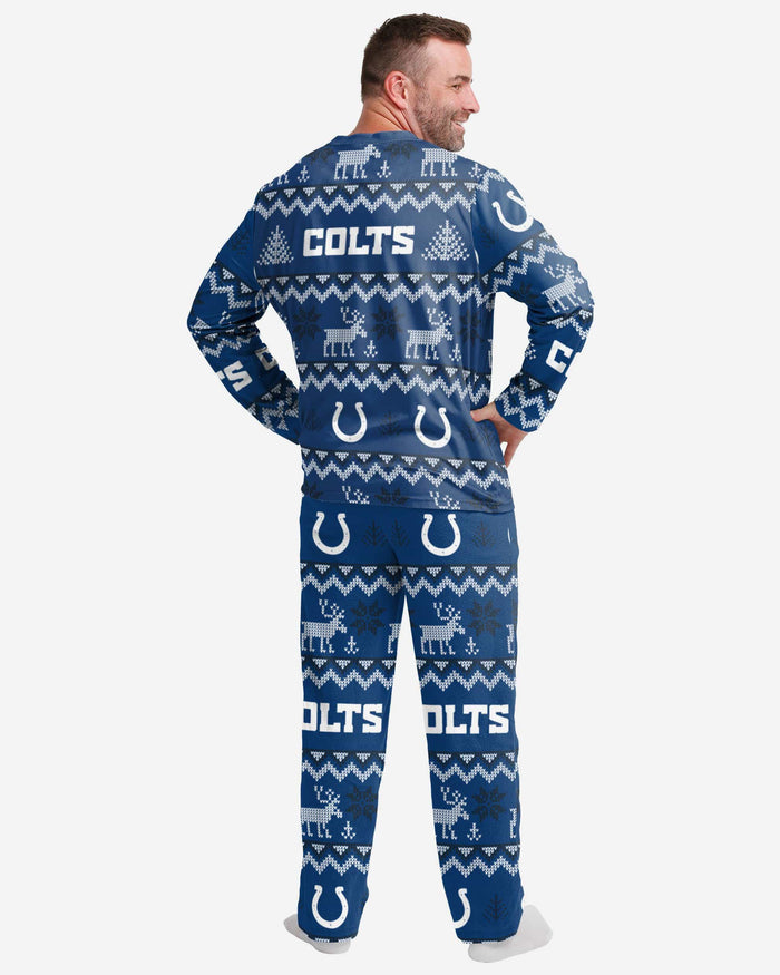 Indianapolis Colts Mens Ugly Pattern Family Holiday Pajamas FOCO - FOCO.com