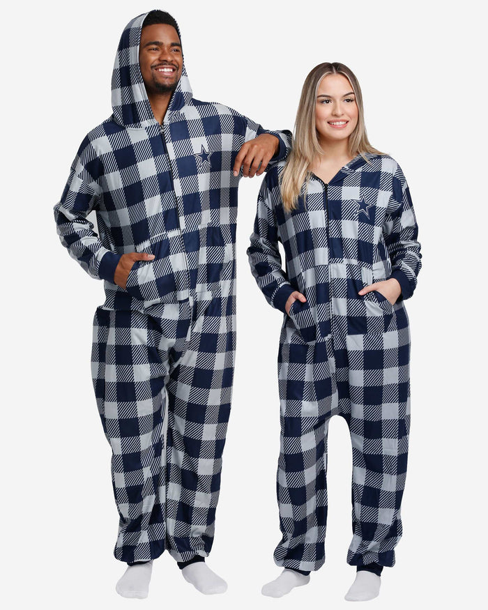 Dallas Cowboys Plaid One Piece Pajamas FOCO S - FOCO.com