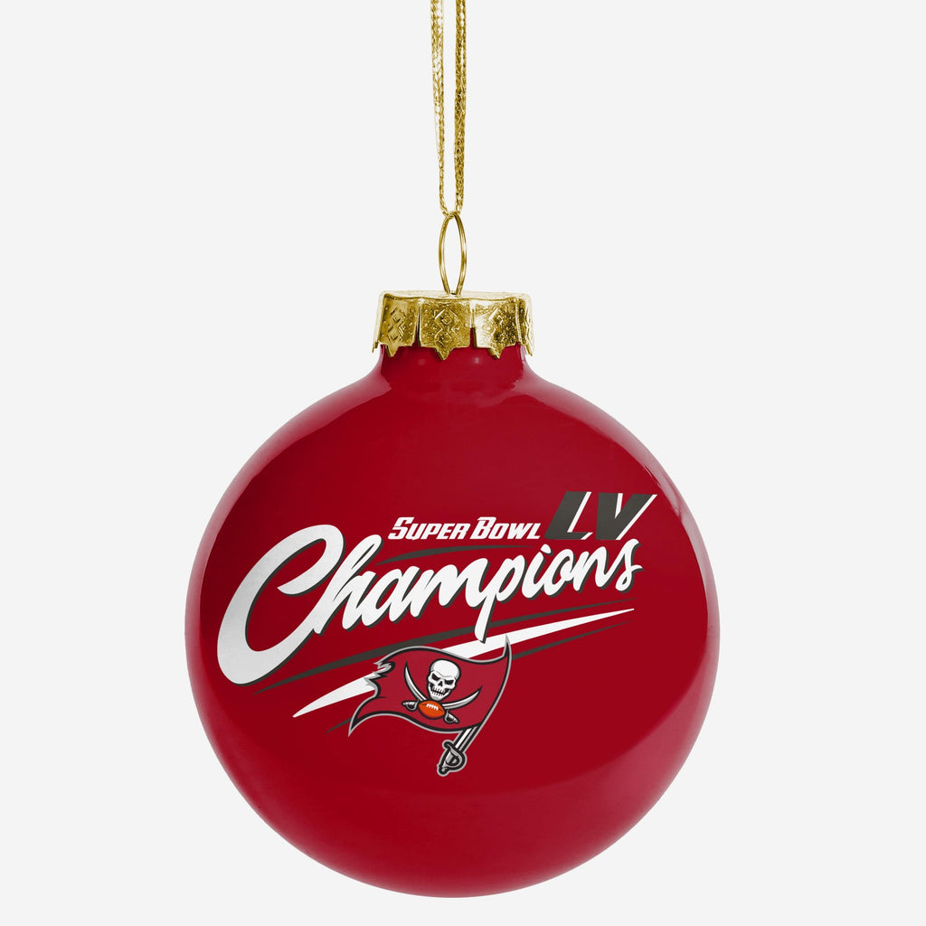 Tampa Bay Buccaneers Super Bowl LV Champions Glass Ball Champion Ornament FOCO - FOCO.com