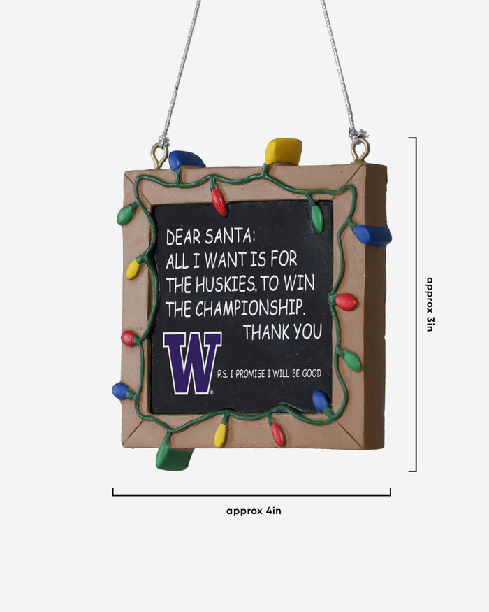 Washington Huskies Chalkboard Sign Ornament FOCO - FOCO.com
