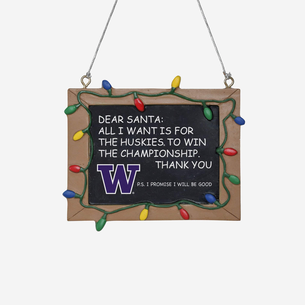 Washington Huskies Chalkboard Sign Ornament FOCO - FOCO.com