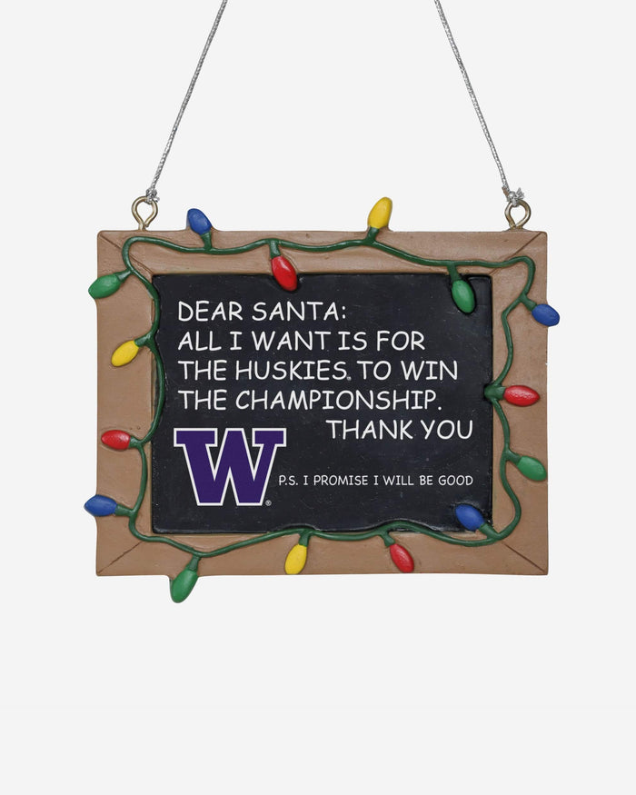 Washington Huskies Chalkboard Sign Ornament FOCO - FOCO.com