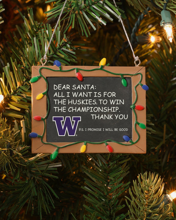 Washington Huskies Chalkboard Sign Ornament FOCO - FOCO.com