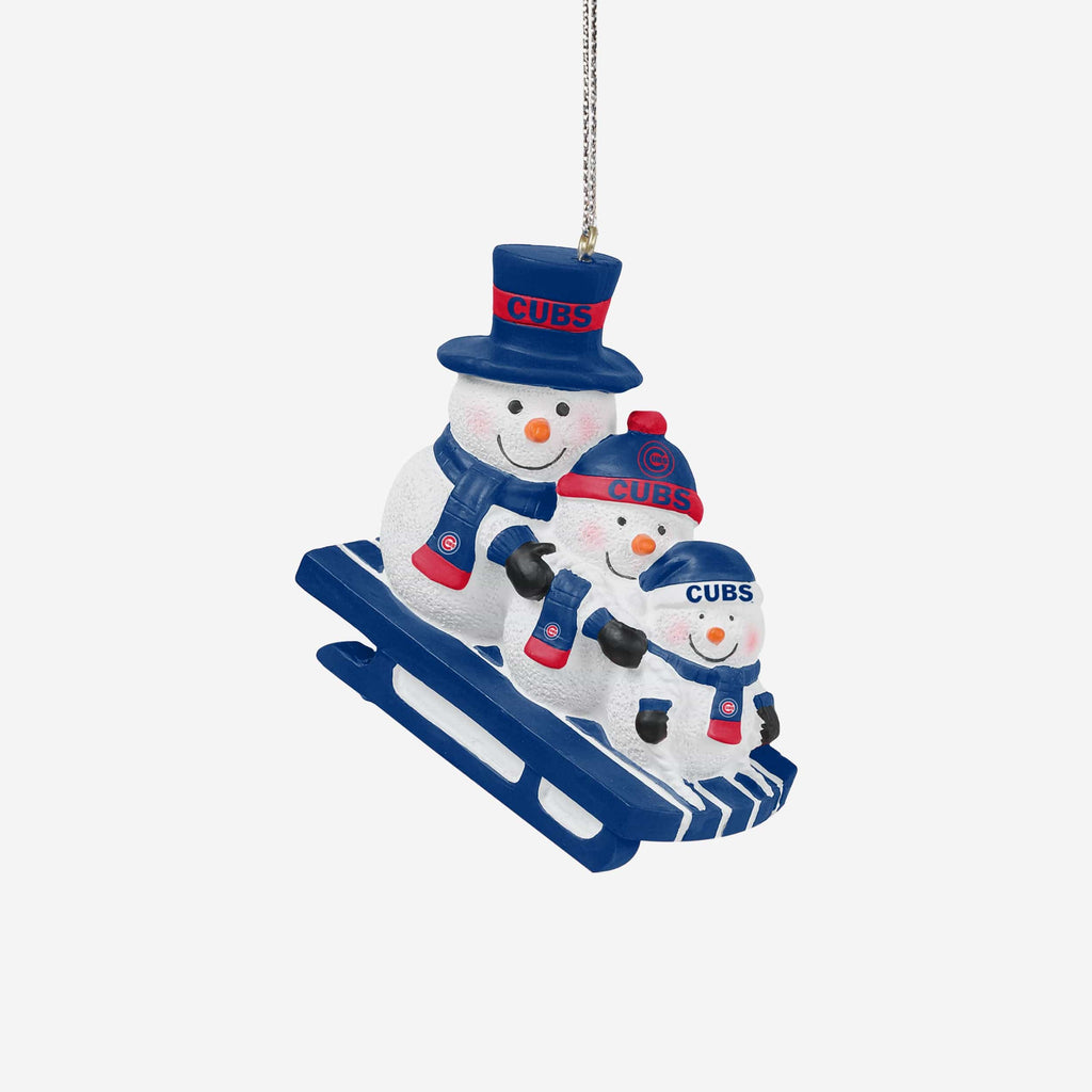 Chicago Cubs Sledding Snowmen Ornament FOCO - FOCO.com
