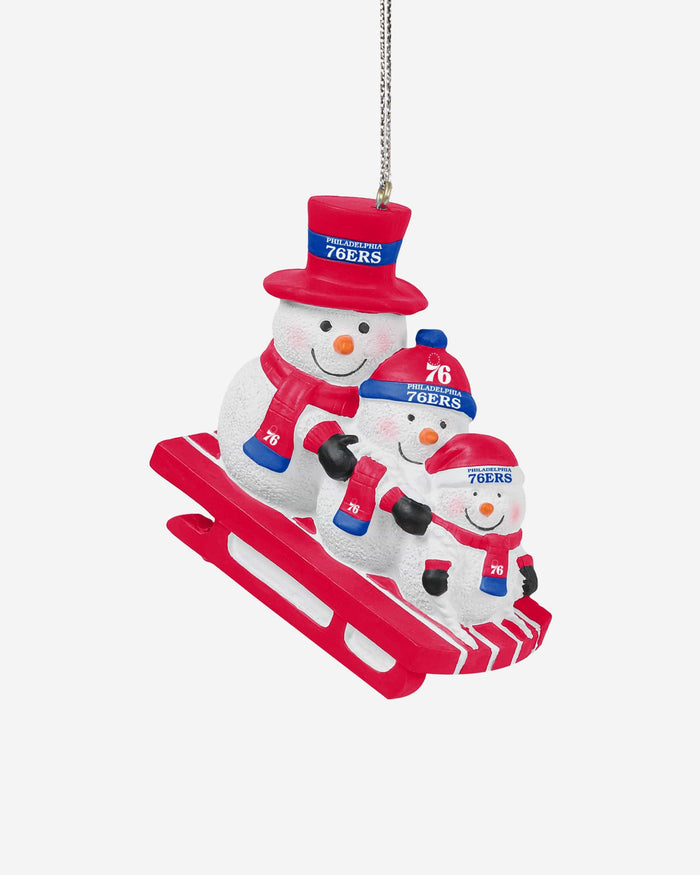 Philadelphia 76ers Sledding Snowmen Ornament FOCO - FOCO.com
