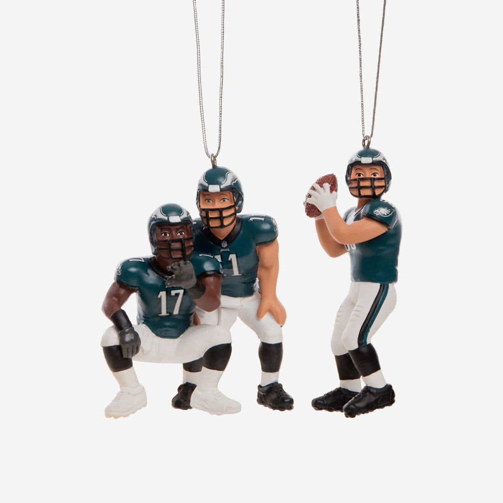 Philadelphia Eagles 3 Player Team Celebration Ornament FOCO - FOCO.com