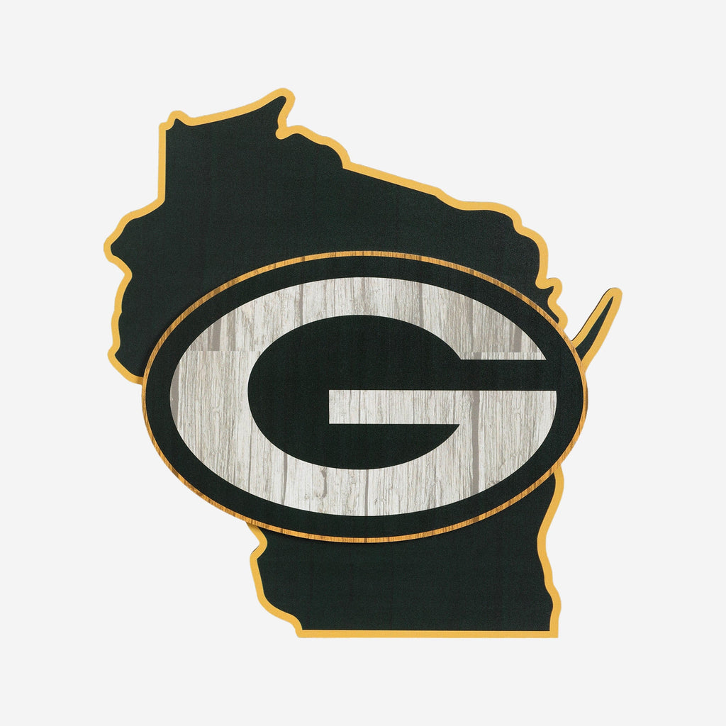 Green Bay Packers Wood State Sign FOCO - FOCO.com