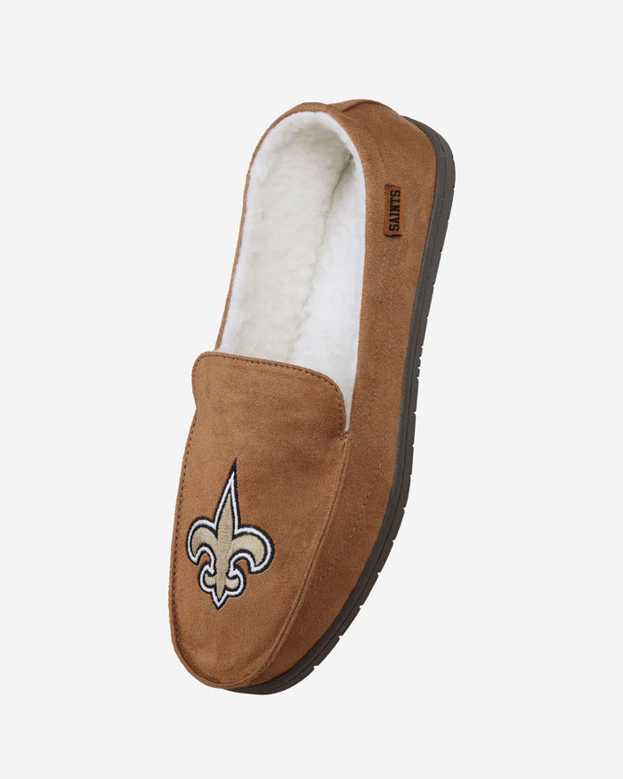 New Orleans Saints Beige Moccasin Slipper FOCO - FOCO.com