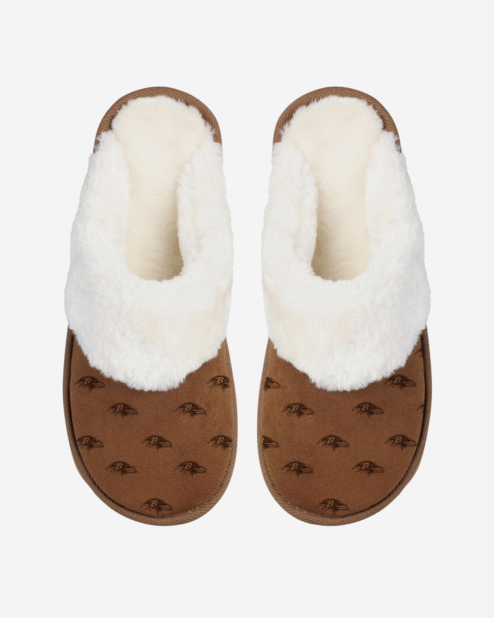 Baltimore Ravens Womens Repeat Logo Moccasin Slipper FOCO - FOCO.com