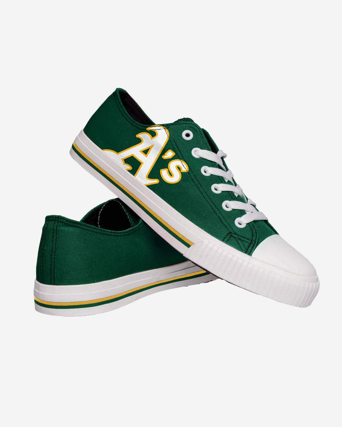 Oakland Athletics Mens Low Top Big Logo Canvas Shoe FOCO - FOCO.com