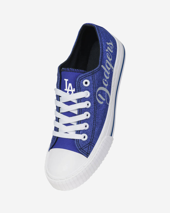 Los Angeles Dodgers Womens Color Glitter Low Top Canvas Shoes FOCO - FOCO.com